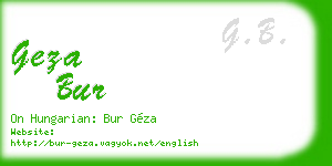 geza bur business card